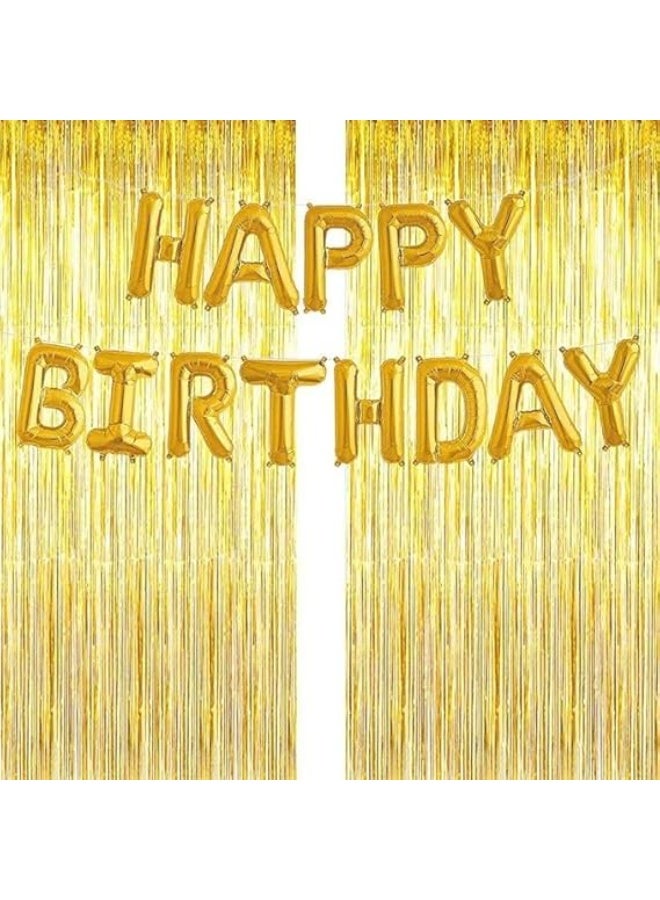 Decorative Curtains for Birthday, Wedding, Engagement, Baby Shower, Bridal Shower, Bridal Shower, 2 Pieces (Gold) - Image 2